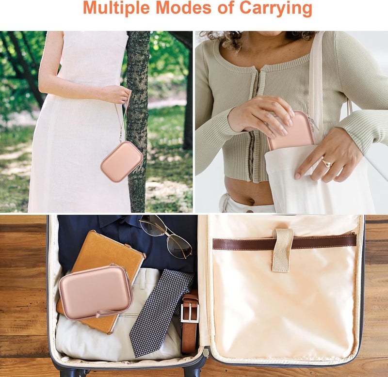 Canboc Carrying Case for Fujifilm Instax Mini Link 3 2 1 Smartphone Printer, Mesh pocket fit Instant Film and Cable, Rose Gold (Case Only) - Image 4